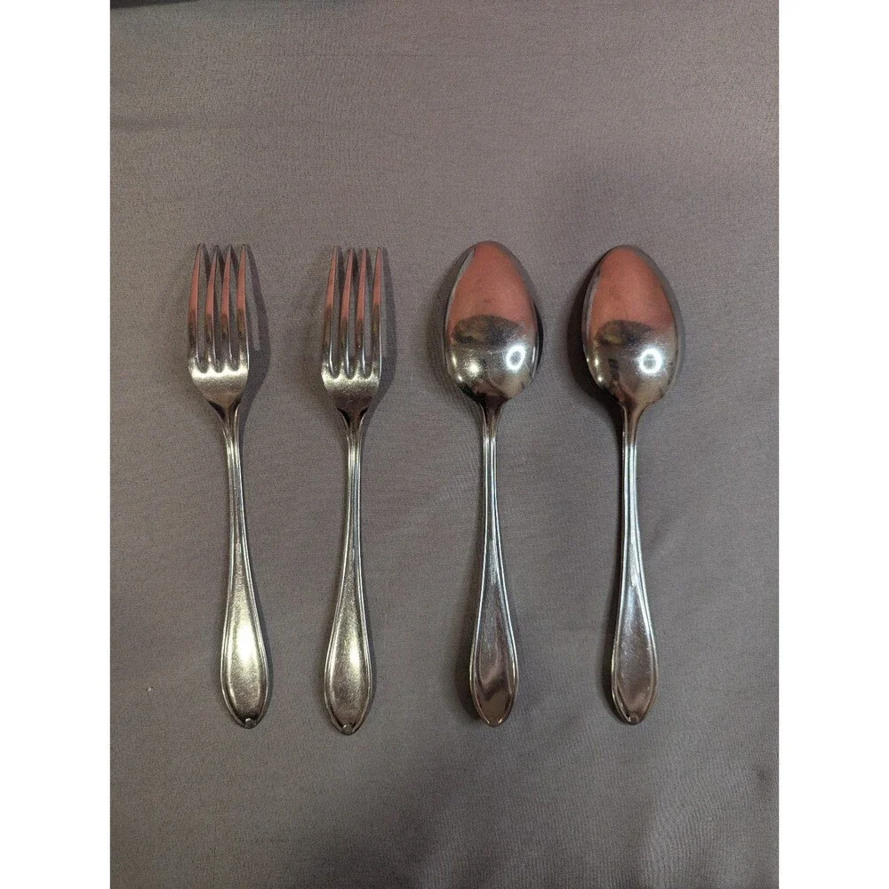Rostfreier Stahl Serving Spoons and Forks Stainless Steel 4 Pieces
